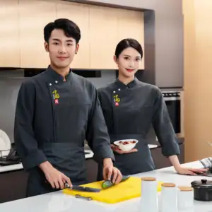 Çin ejderha tasarım giyim moda unisex bragard en iyi şef ceketi üniforma mutfaklar ve restoranlar