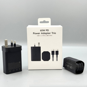 อะแดปเตอร์ชาร์จเร็ว Super PD Type C Trio 65W พร้อมสายชาร์จแบบคิวบ์ สำหรับปลั๊ก US EU UK รองรับการถ่ายโอนข้อมูล Android สำหรับ Samsung สายชาร์จเร็ว - Product Image 3