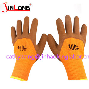 Para <span class=keywords><strong>Winter</strong></span> Terry Brush Guantes Recubiertos de látex de espuma de trabajo de invierno 300 # guantes de nailon - Product Image 3