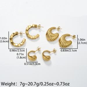 Pendientes de Acero Inoxidable Chapados en Oro de 18k de Lujo y Moda, Diseño Personalizado, Novedad - Product Image 6