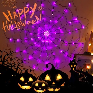 Halloween <b>Spider</b> Web Light LED String Lights Hanging <b>Spider</b> Web Decoration Lights Battery USB Powered Indoor Outdoor Party Decor - Product Image 4