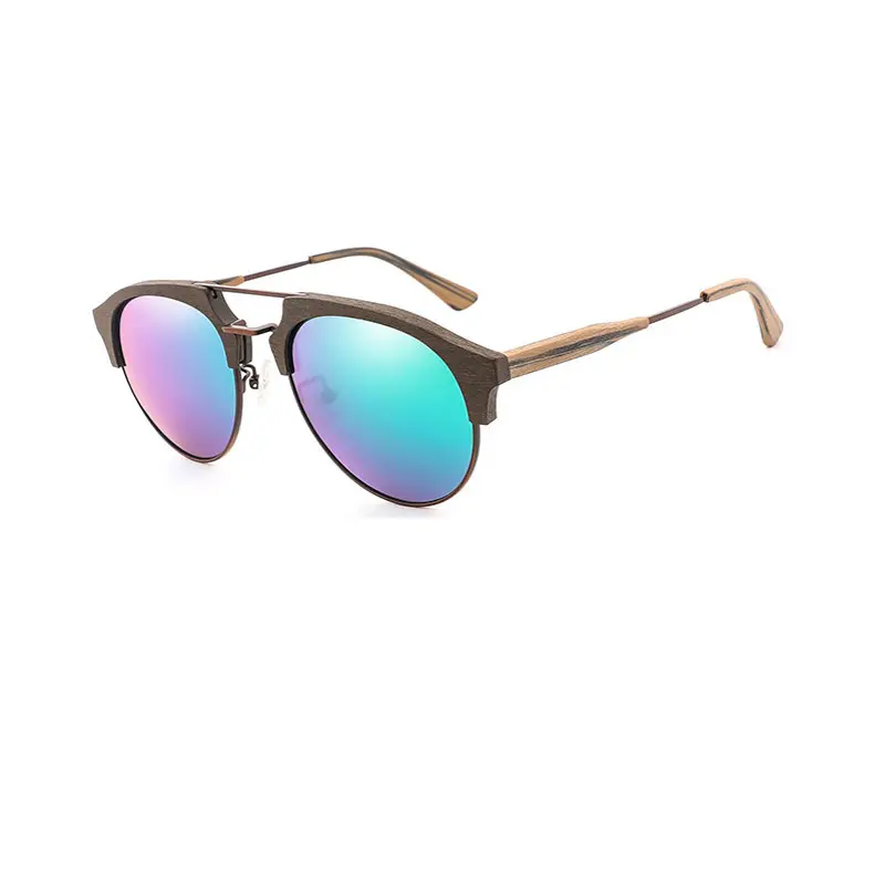 Custom Wood Framed Glasses Italian Wood Sunglasses Polarized Mirror Frog Lenses