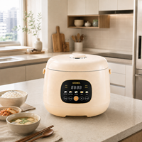 Mini-cuiseur à riz portable 1,5 L pour la maison, le bureau et les voyages, mini-cuiseur électrique multifonction, écran LCD, 4 modes de cuisson, maintien au chaud automatique, qualité alimentaire