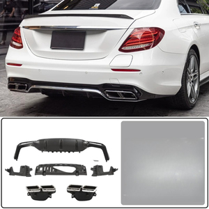 สปอยเลอร์กันชนหลังรถยนต์ สำหรับตกแต่ง Mercedes Benz E-Class E300 E350 E63 AMG ปี 2016-2020 พร้อมแผ่นปิดปลายท่อไอเสีย - Product Image 2