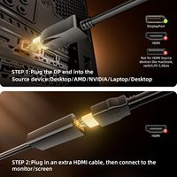 SYONG Adaptor Portabel 4K30Hz Full HD (DP) ke HDMI, Transmisi Video dan Audio Kompatibel dengan Komputer Laptop TV