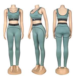 Q6325 Set Sportivi Senza Cuciture per Donna, 2 Pezzi: Reggiseno Sportivo e Leggings a Vita Alta, Disponibili con Consegna Rapida - Product Image 4