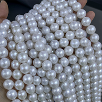 Perles d'eau douce de grande taille 10-13 mm, presque rondes, blanches, en vrac, pour la fabrication de bijoux, commande en gros, directement de l'usine