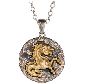 Collar con Colgante de Caballo, Plata de Ley 925, Amuleto de Nube de la Suerte, Joyería Vintage <span class=keywords><strong>para</strong></span> Hombre, Regalo <span class=keywords><strong>para</strong></span> Él - Product Image 6