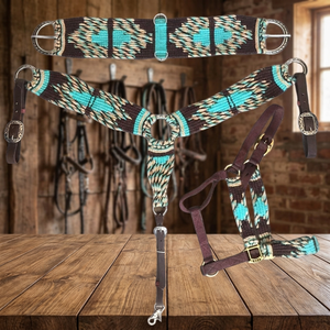 Genuine Leather Cowhide Headstall & Breast Collar Set Lightweight Durable Western Horse Saddle Equipment Custom - Product Image 3