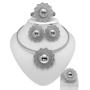 Ensemble <span class=keywords><strong>de</strong></span> <span class=keywords><strong>bijoux</strong></span>, collier, boucles d'oreilles et bague, en or 18k, cristaux autrichien, nouvelle <span class=keywords><strong>marque</strong></span> à la mode pour femmes - Product Image 6