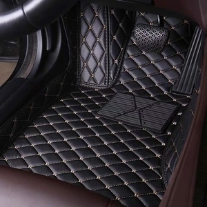 Tapis de sol de voiture en cuir de luxe personnalisés Lolly pour Reiz <span class=keywords><strong>Auris</strong></span>, toutes saisons, ensemble complet, 10 mm d'épaisseur, motif diamant, antidérapant, facile à nettoyer - Product Image 3