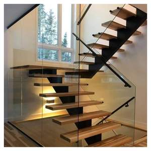 ACE Scala di Design Moderno in Legno Massello per Interni a L Dritta Fluttuante Mono Trave Resistente - Product Image 3