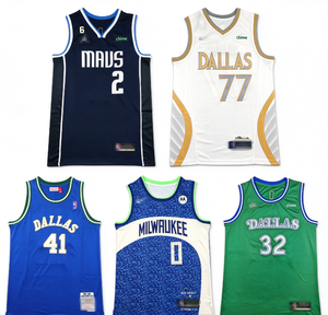 Maillot de basket-ball imprimé <span class=keywords><strong>Dallas</strong></span> Mavericks unisexe # 77 <span class=keywords><strong>Doncic</strong></span> # 11 Irving # 41 Nowitzki 100% polyester sans manches personnalisé pour le sport - Product Image 1