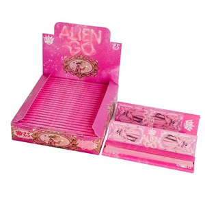 Papier à rouler Alien Go king size, naturel, à combustion lente, premium, ultra fin, rose, écologique, sans OGM, design personnalisé - Product Image 1