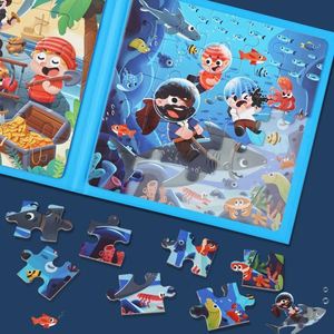 Boys and Girls Travel <b>Road</b> Trip Activities Toys 3-In-1 Dinosaur Jigsaw Puzzle Book Magnetic Puzzles for Kids Ages 4-6 - Product Image 5