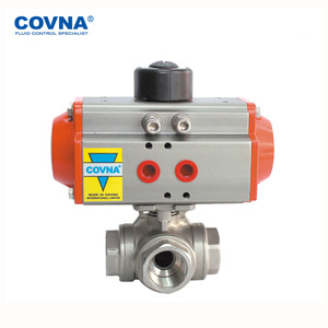 Covna lệnh khẩn cấp không khí actuated Van điều khiển bằng khí nén 1/2 inch Ba cách nữ ren vít bóng van - Product Image 2