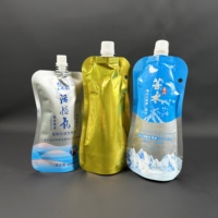 500ml feuille d'aluminium Stand up eau minérale bec pochette recharge boissons emballage presser liquide pochette sac pour jus boisson Sauce