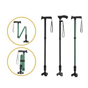 Bastón de Senderismo Retráctil de Aleación de Aluminio, Ultraligero, con Mango en T, Capacidad de 250 Libras, Rotación de 360 Grados, para Personas Mayores - Product Image 1