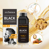 OEM ODM 6 en 1 Teinture pour cheveux et barbe noire à base d'herbes, extrait de romarin et de gingembre, sans ammoniaque, application facile, résultats rapides en 10 minutes