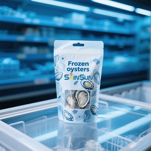 Sacs d'emballage alimentaire personnalisés à scellage arrière pour viande, poulet, poisson, crevettes, pâtes, fruits de mer, sacs de conservation pour crevettes congelées avec fenêtre - Product Image 6