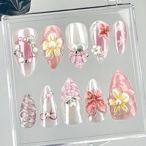<span class=keywords><strong>Faux</strong></span> ongles de fleur papillon faits à la main <span class=keywords><strong>pour</strong></span> filles en stock ongles fabriqués à la main 3D ongles d'art ongles artificiels portables - Product Image 3