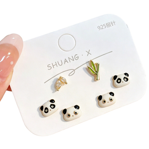 Set <span class=keywords><strong>de</strong></span> Aretes <span class=keywords><strong>de</strong></span> Estrella, Luna y Planeta con Piedra Lunar, Lindos Aretes Combinados <span class=keywords><strong>de</strong></span> <span class=keywords><strong>Panda</strong></span> y Mariposa Esmaltados, Múltiples Pares <span class=keywords><strong>de</strong></span> Joyería para Uso Diario <span class=keywords><strong>de</strong></span> Niñas - Product Image 6