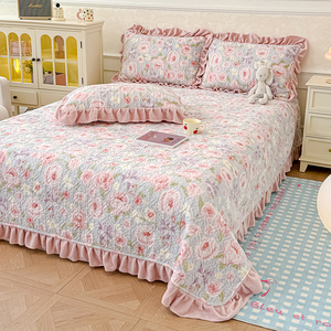 Milk Fleece Quilted Bed <b>Sheet</b> <b>Single</b> Piece Autumn Winter Thickened Warm Lace <b>Bedding</b> Set Princess Style Four Seasons Use - Product Image 5