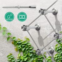 Supports muraux à clip croisé pour câbles de 3 mm, supports verts en acier inoxydable pour treillis de tension, plantes grimpantes, clôture, carton
