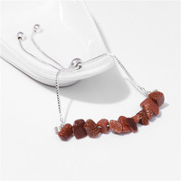 Bestone Bijoux Pierre Naturelle Améthyste Gravel Bracelet Femme Chaîne Argent Citrine Malachite Bracelet Extensible