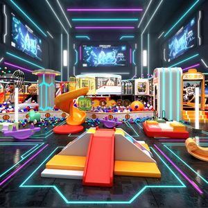 Équipement <span class=keywords><strong>de</strong></span> grande aire <span class=keywords><strong>de</strong></span> jeux intérieure sur le thème <span class=keywords><strong>de</strong></span> la science-fiction spatiale 2025 pour centres commerciaux - Combo piscine à balles, toboggan et jeux interactifs - Product Image 4