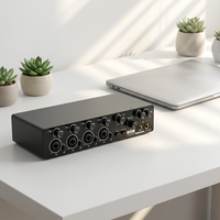 Interfaz de Audio USB Profesional de 4 Canales con Preamplificador de Micrófono, Compatible con ASIO para Transmisión en Vivo y Grabación de Música