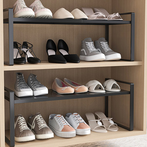 Estante multifuncional para almacenamiento de zapatos, de acero al carbono, sin necesidad de instalación, para armario, cocina, baño, organizador - Product Image 1