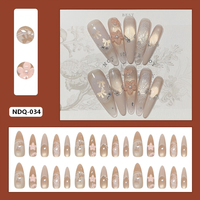 Ongles de luxe haut de gamme 3D œil-de-chat Gardenia, nœud en perles et diamants, manucure française, faux ongles à presser, 30 pièces amovibles