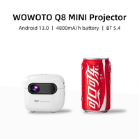 Projecteur LED de poche Android 13 de haute qualité, compatible 1280*720, 1500 lumens, DLP Q8 WiFi pour utilisation mobile en extérieur de format Pico