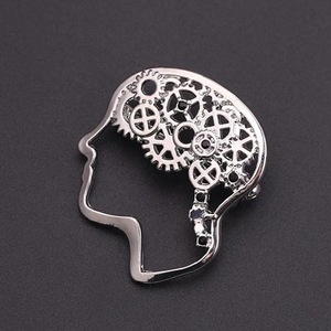 Broches de Liga Esmaltada com Design de Engrenagem Mecânica e Cérebro, Presente para Crianças, Médicos, Psiquiatras, Cientistas, Casamentos e Festas, com Acabamento Metalizado - Product Image 3