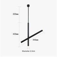 Lustre moderne Normcore LED Designer Petits restaurants cylindriques AC Cross-Border MY9630 Aluminium noir Longs luminaires suspendus