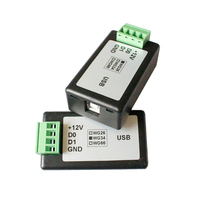 Port USB virtuel COM DC 9-12V pour connexion à l'ordinateur, convertisseur de transmission de données bidirectionnelle Wiegand 26/34/37/48/66 bits pour contrôle d'accès