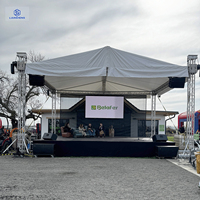 Estructuras de Exhibición para Interiores, Podio de Escenario Exterior de Aluminio, Sistema de Estructura de Techo Curvo Triangular, Plataforma para Eventos y Conciertos