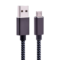 Câble Micro USB pour recharge rapide, 0.5M/1M, court, coloré, noir et bleu, pour téléphone Android, 1M