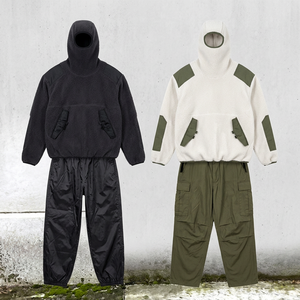 Sudadera con capucha de forro polar extragrande para hombre con pasamontañas, bolsillos laterales y estilo urbano, ideal para invierno - Product Image 1