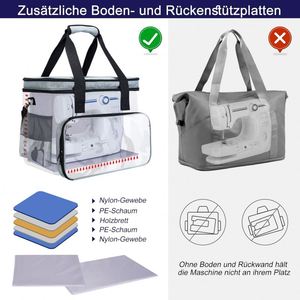 Sac à roulettes pour machine à coudre de grande taille, échantillon gratuit, sac à roulettes pour machine à coudre robuste, convient à la plupart des machines avec plus d'espace - Product Image 3