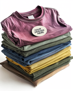 Camisetas Lisas de Punto Sólido al por Mayor, 100% Algodón, 240 Gramos, Gruesas, Personalizadas, de Alta Calidad, Anti-Pilling, Vintage, para Hombre - Product Image 1