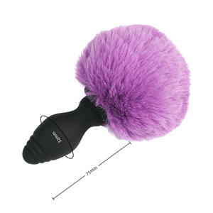 10 Frekuensi Remote Control Electro Anal Plug Nirkabel Silikon Ekor Kelinci Berbulu Anal Plug <span class=keywords><strong>Vibrator</strong></span> Mainan Seks untuk Wanita Pria Laki-laki - Product Image 3