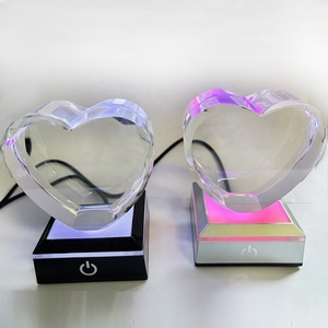 Cristal en forme de cœur moderne personnalisé pour cadre photo, verre gravé, cristal K9 solide, décoration de la maison, boîte cadeau - Product Image 1