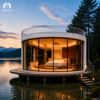 Maisons de luxe ignifuges en structure LGS, maisons préfabriquées de haute qualité, maison modulaire moderne en verre, mini-maison pour projets hôteliers et complexes de villégiature en plein air