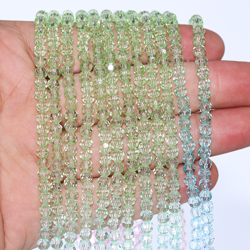 Faceted Rondelle Spacer Glass Beads Shiny Gradient Red Color for Jewelry Making DIY Bracelet Crystal Lampwork Loose Beads