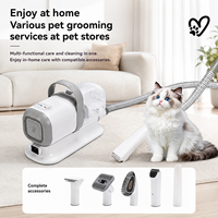 Kit de toilettage professionnel 5-en-1 pour animaux de compagnie avec tondeuse électrique, brosse de démêlage et embouts de buse longs pour chats et chiens