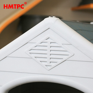 Casa para Perros de Exterior Hmtpc, Caseta para Perros Grande de Plástico Impermeable, Caseta para Mascotas con Forma Triangular - Product Image 1