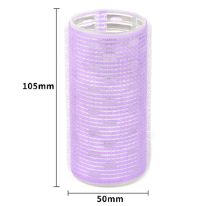 50x10 5mm 재고 알루미늄 헤어 롤러 핑크 검은 색 보라색 롤러 머리 경기자 후크 루프 테이프 - Product Image 4