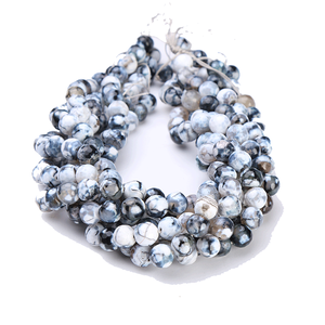 Perles de pierres précieuses d'agate naturelle de 1 carat, taille brillant, pour la fabrication de bijoux, 8 mm, WENCHI - Product Image 1